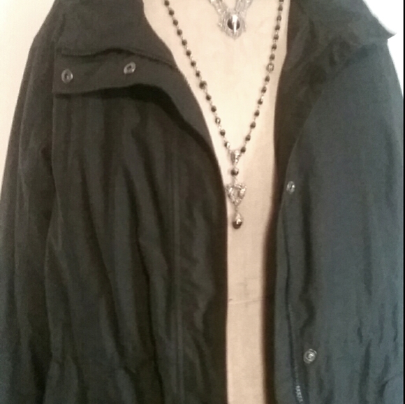 L.L. Bean Jackets & Blazers - L.L. Bean Black Hooded Trench Coat Plus Size 2x